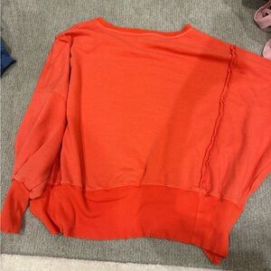 Free people coral red sweatshirt XS